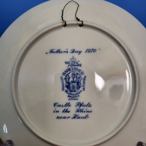Bareuther 1970 Fathers Day Plate 100 Year Commemorative Vatertag Bavaria - Picture 4 of 7